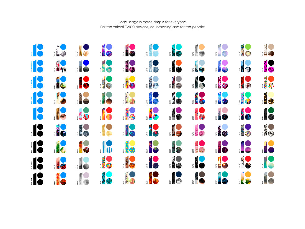 Eesti 100 project involved a visual identity, communication concept and marketing campaign for the 100th anniversary of the Republic of Estonia.